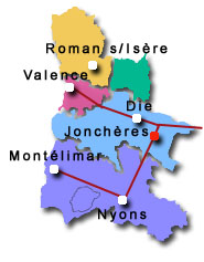Localisation du gîte Les Lézards à Jonchères-en-Diois (Drôme)